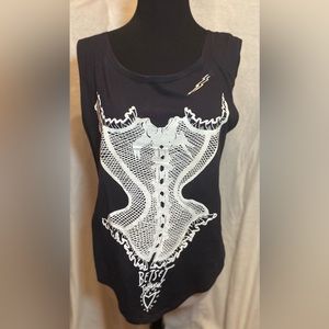 Betsey Johnson Corset Tee Tank